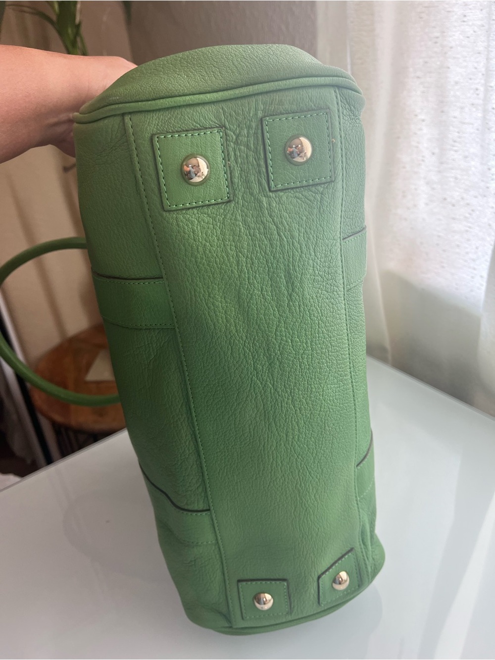 MULBERRY GREEN PEBBLED LEATHER BAYSWATER - Picture 5 of 11